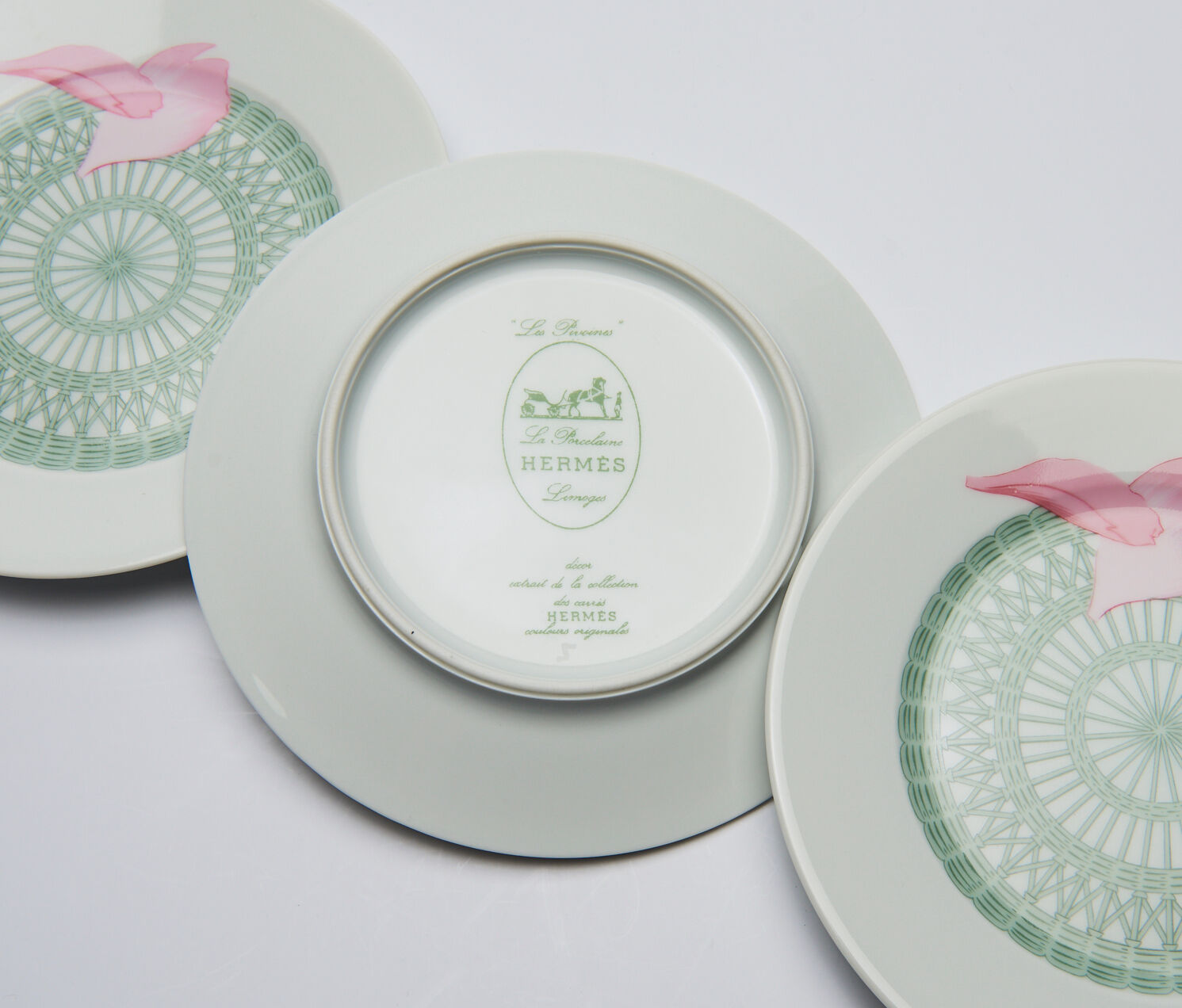 6 dessert plates Hermès Peonies 16 cm