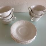 Suite of six cups in white earthenware by Royal Cauldon
