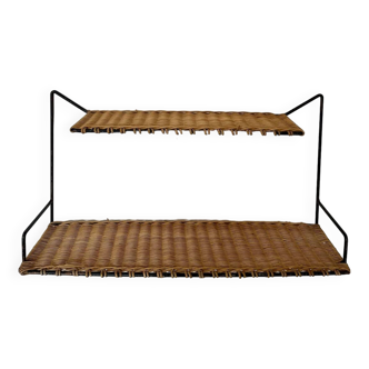 Raoul Guys rattan wall shelf 1950