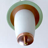 Vintage pendant lamp 50 years, opaline copper green