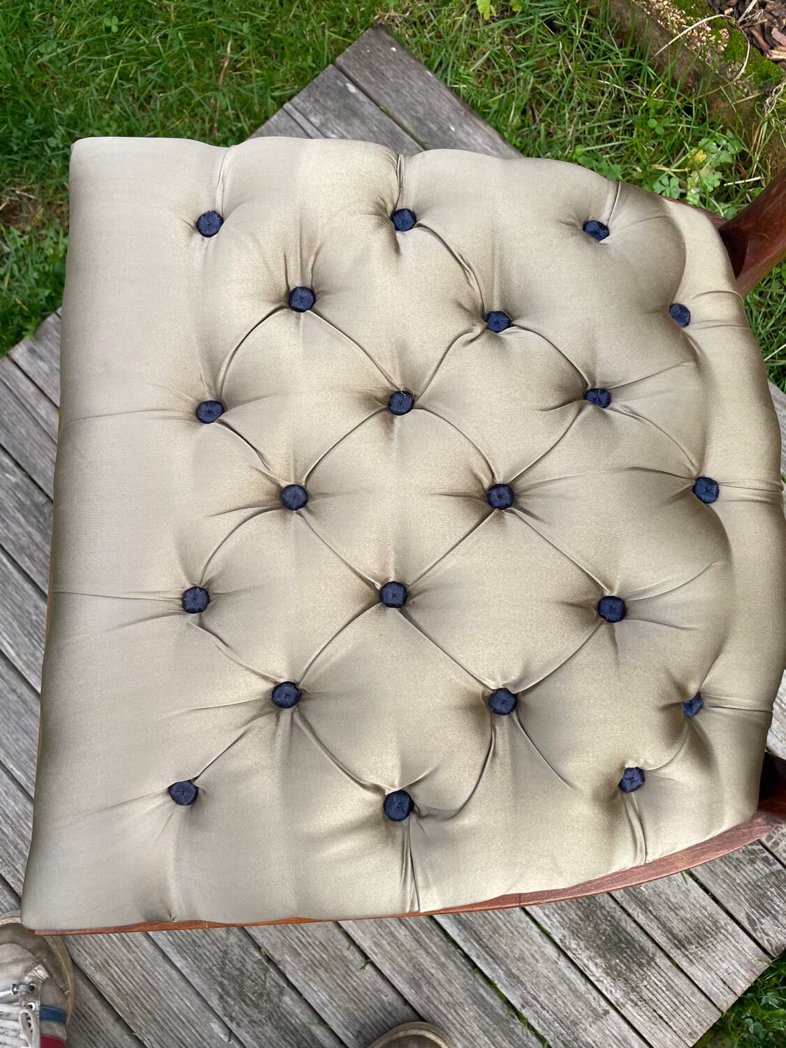 Vintage chair 50 taupe silk