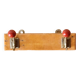 Vintage coat rack - double coat hook - red wooden balls