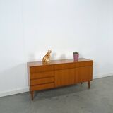 Dressoir en teck plus fin barkast avec lades et klepdeuren