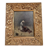 After Gustave Vidal: orientalist painting oil on wood panel