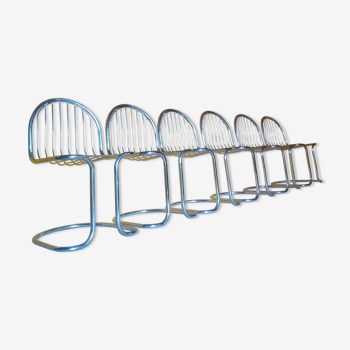 6 chaises filaires design vintage 1970