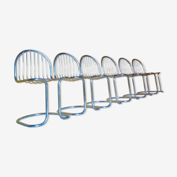 6 designer wired chairs vintage 1970