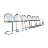 6 designer wired chairs vintage 1970