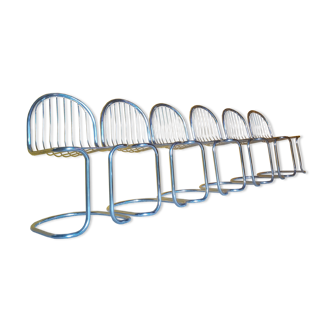 6 chaises filaires design vintage 1970