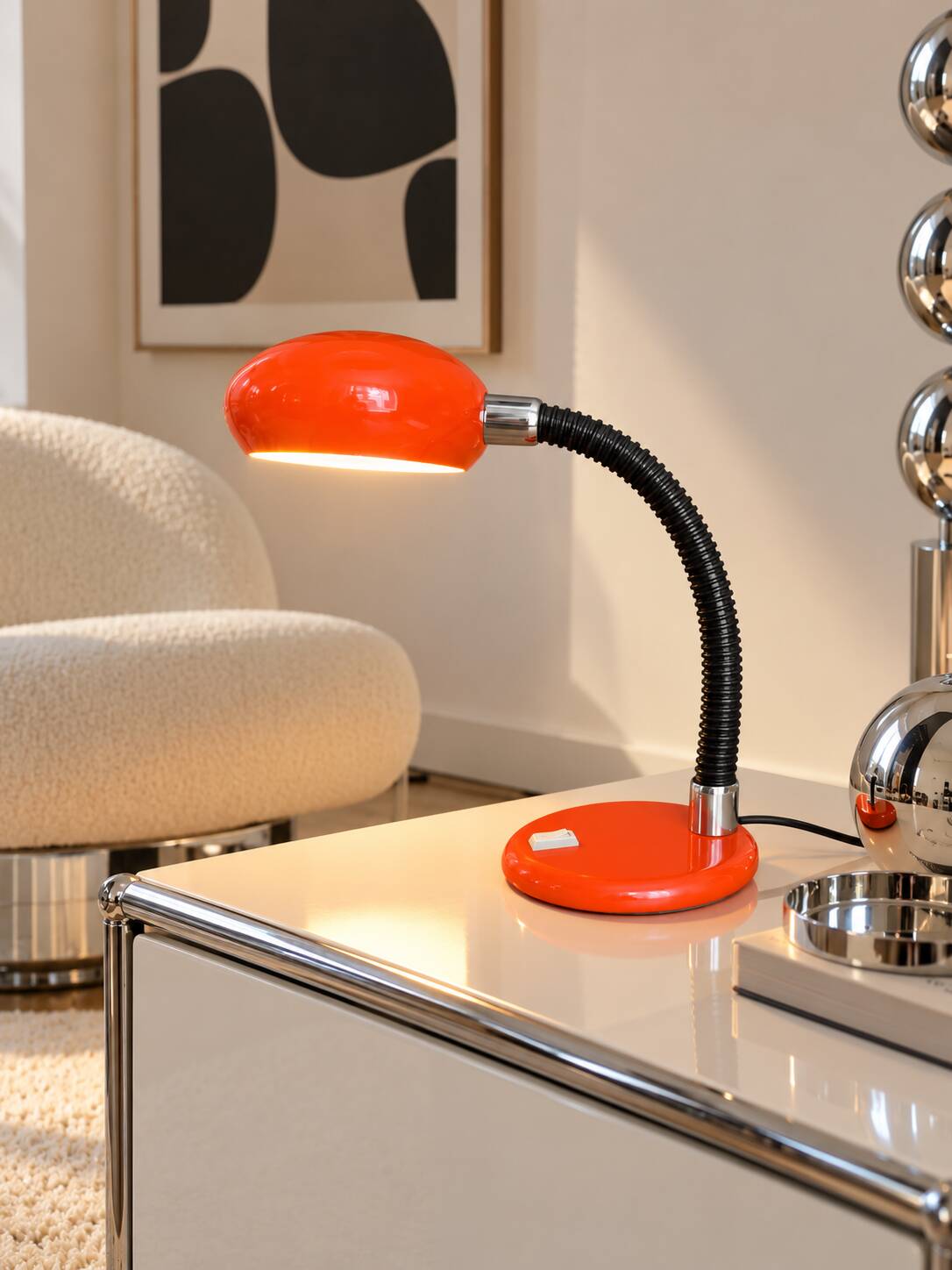 Space Age orange desk lamp – 1970s