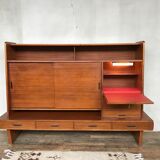 Maurice Pré high sideboard for Lieuvin in teak 1960