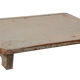 Old Burmese teak tea table original blue patina