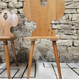 Set of 4 brutalist chairs 1970"
