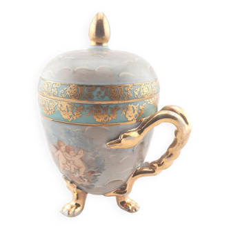 Tasse de chocolat en porcelaine antique de Dresde