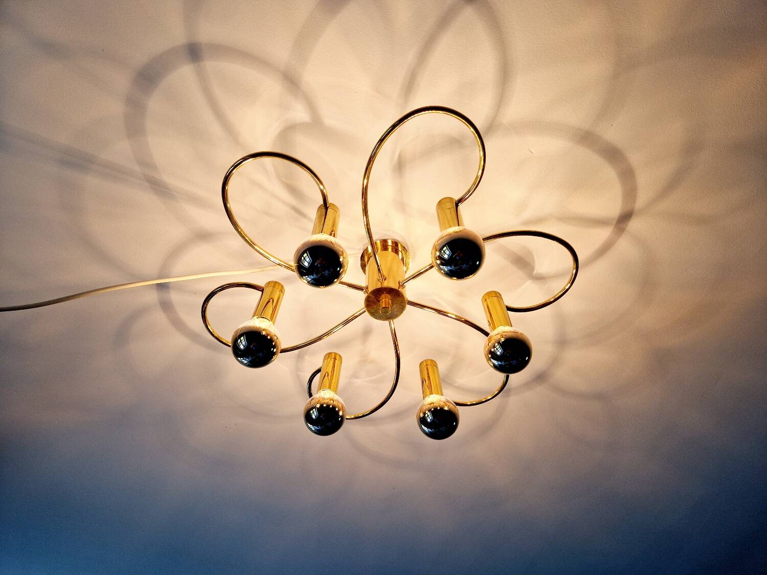 Brass ceiling light, Cosack Leuchten, 1970s