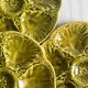 5 shell plates in green enamelled GIEN slip