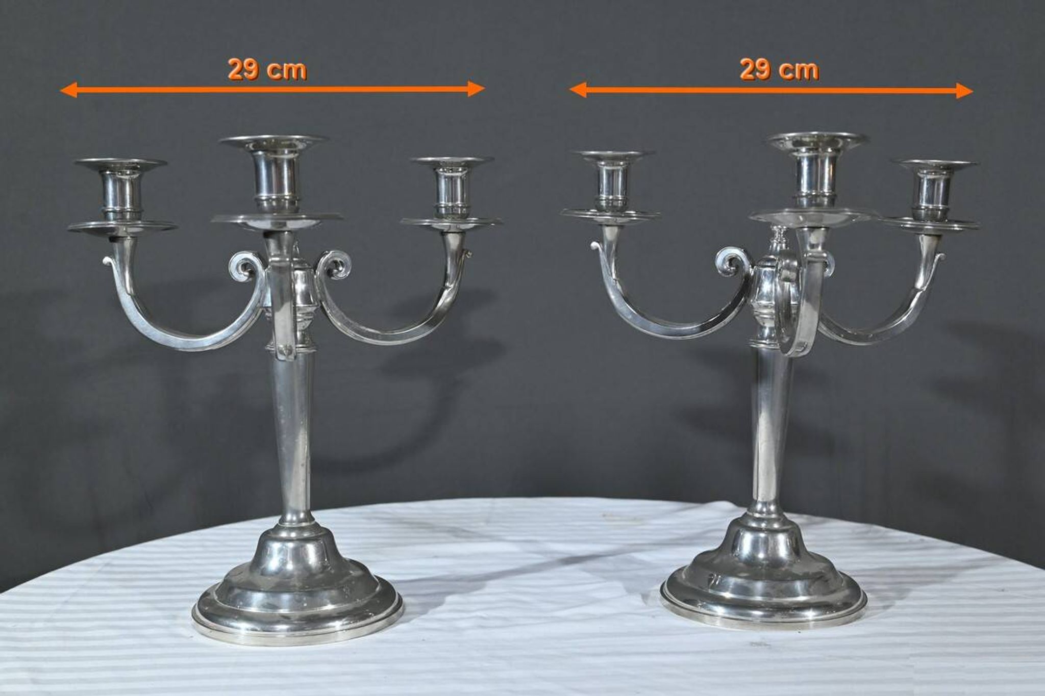 Pair of “Le Lingot” Candelabra in Pewter – Mid 20th Century