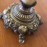 Electrified amber kerosene lamp
