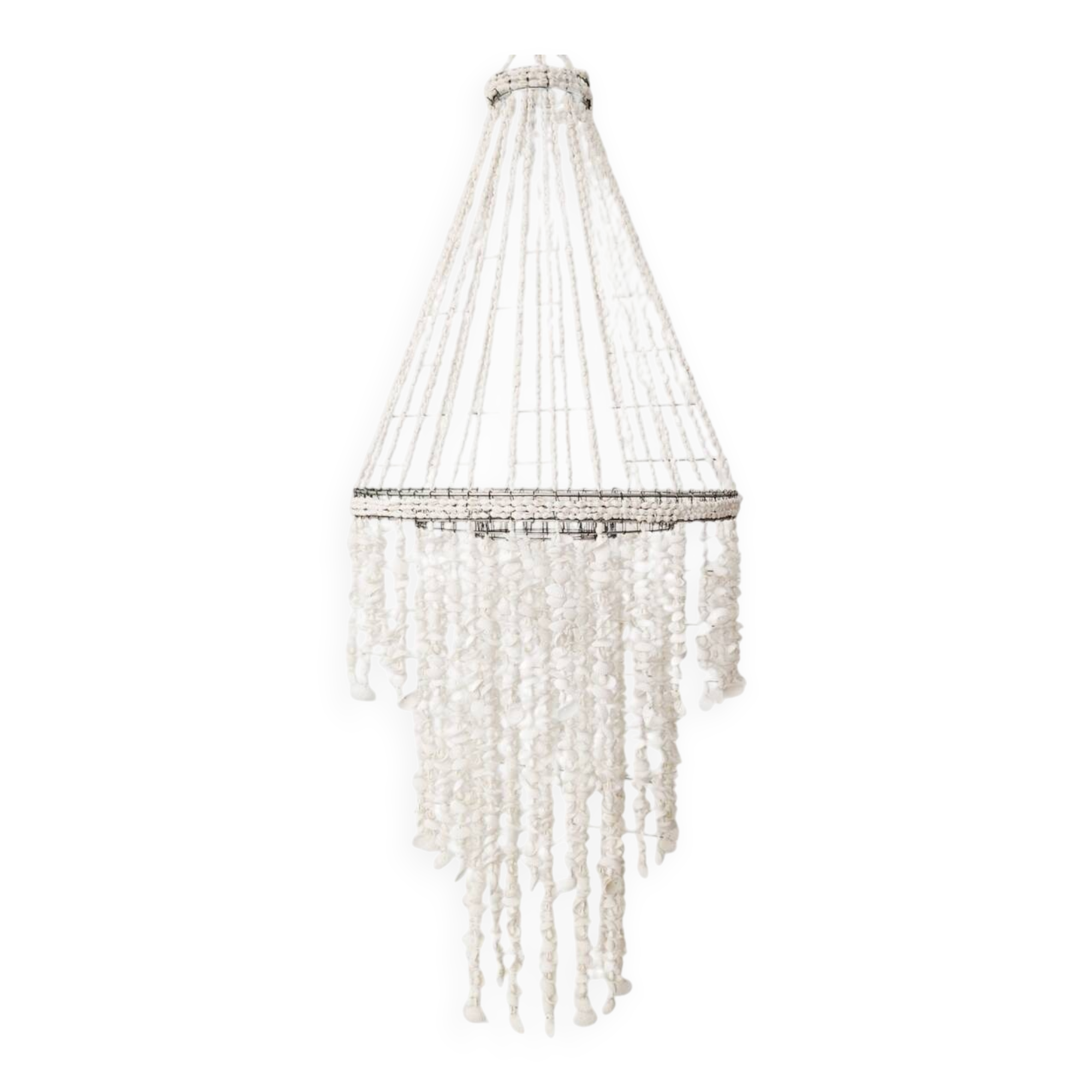 Chandelier - "Ocean" suspension in white shells D 30 cm
