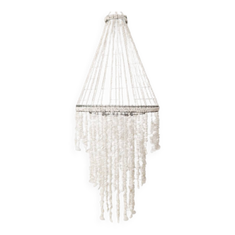 Chandelier - "Ocean" suspension in white shells D 30 cm