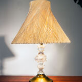 Lamp year 50, glass, brass and straw