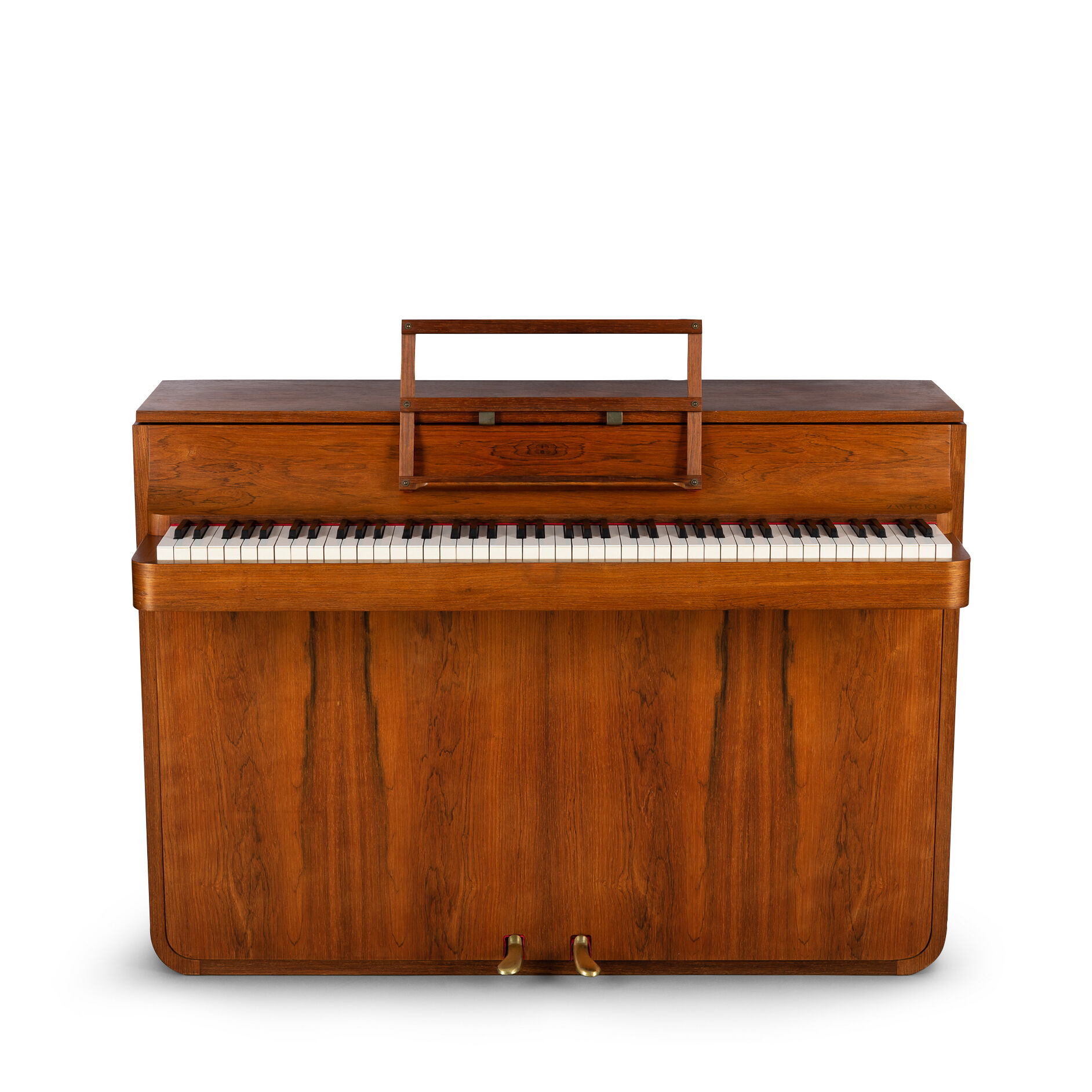 Danish mid-century modern hardwood pianette Bij Louis Zwicki, 1960s