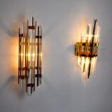 Duo of wall lamps Venini glass from Murano Italy 1970
