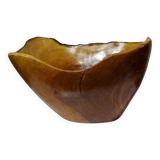 Large olive wood bowl Riviera brutalist craftsmanship circa 1950