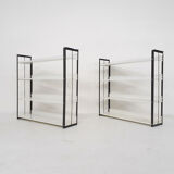 Set of two black and white metal book shelves attrb. to Tomado, Holland, 1950's
