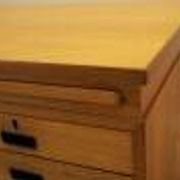 Bureau exécutif avec neuf tiroirs et surface extensible, placage de teck, Nipu, Danemark, années 1970