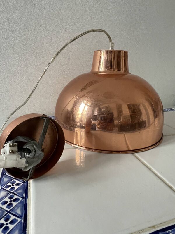 Suspension vintage en cuivre