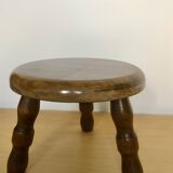 Low tripod stool in solid wood