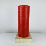 Red stone and fibreglass lamp, vintage
