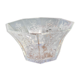 Octagonal vintage glass salad bowl