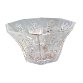 Octagonal vintage glass salad bowl