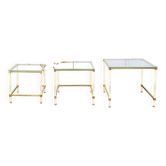 Tables basses en laiton et verre, Italie, 1970