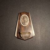 Antique Art Deco holy water font in rosewood