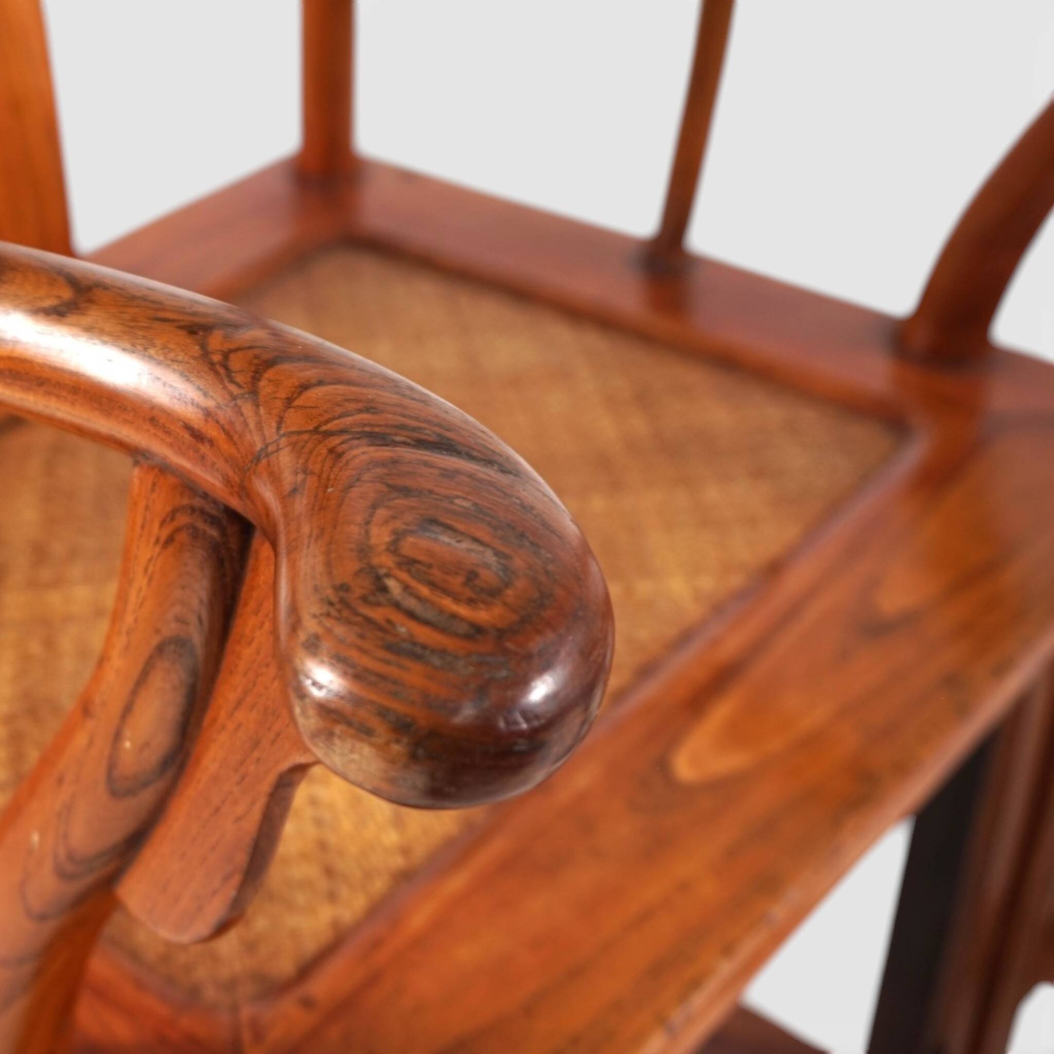 Set of 2 Chinese high-backed armchairs in the style of the Ming Dynasty, 19