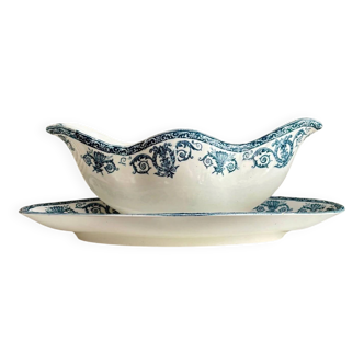 Léon Graves sauce boat in ironstone, "Marie-Louise" service.