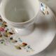 6 floral egg cups with their early 20th century porcelain bowl