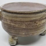 Jacques Pouchain tripod pocket emptier, Dieulefit workshop, French ceramics 1960