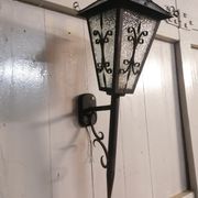 Great Applic Flambeau / Lantern Wrought Iron - Frosted Glass - 1st Half 20th Century