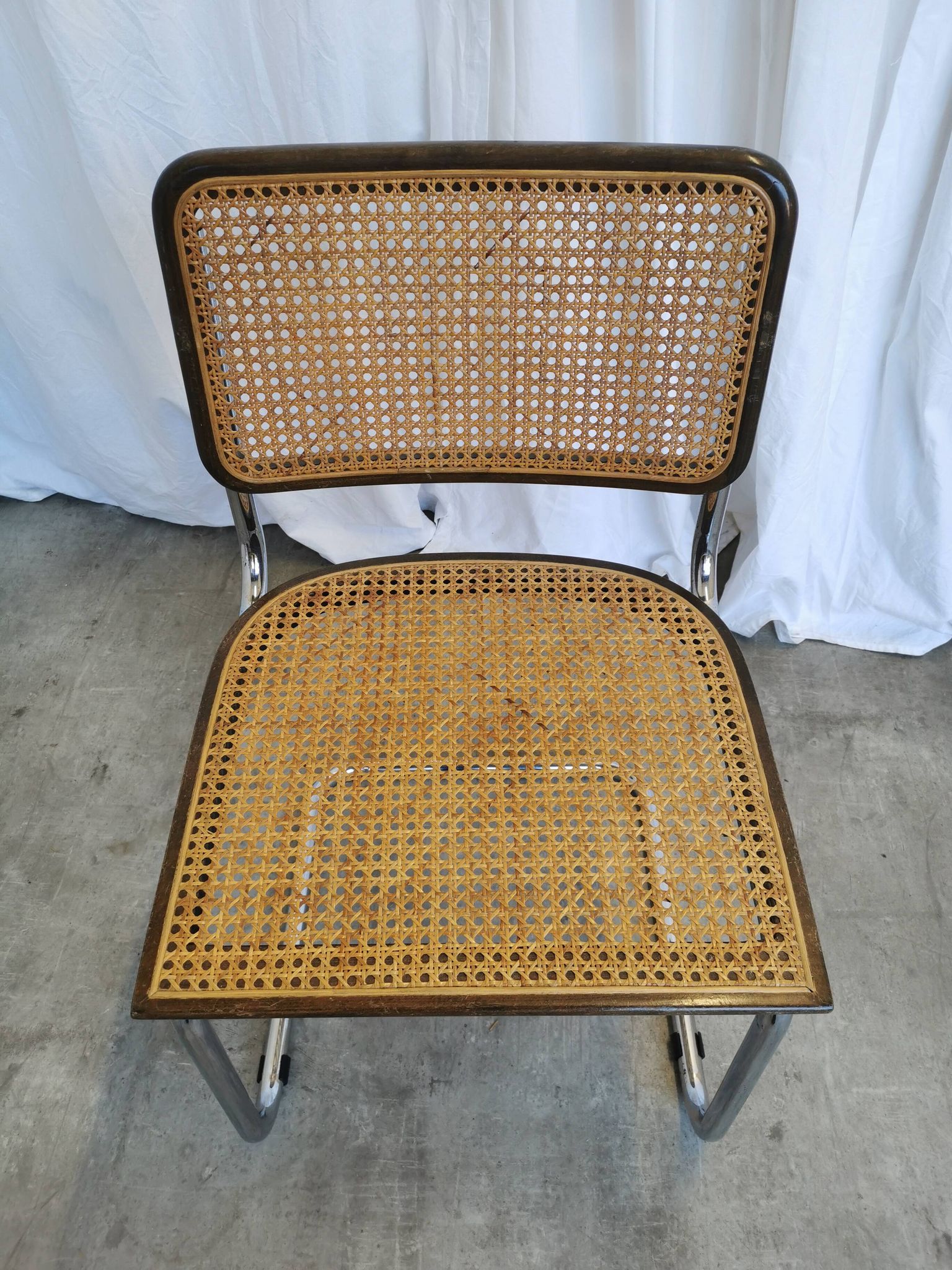 Vintage Cesca Cane Chair: 1970s Italian Mid-Century Modern Dining Office Ch