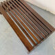 Mid Century Modernist wood and metal Slatted Bench Coffee Table