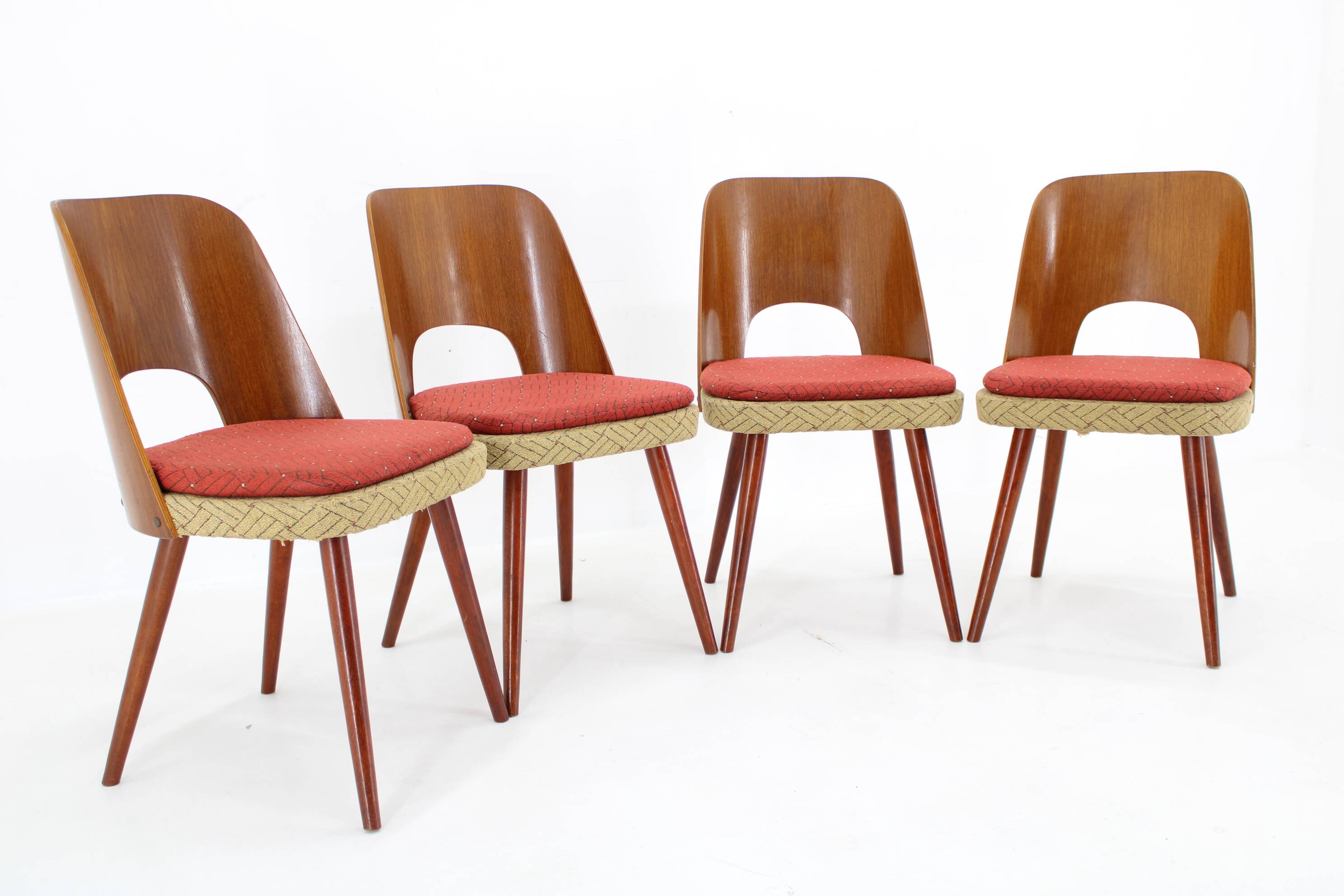 1960s Oswald Haerdtl ,Set of 4 Dining Chairs by TON, Czechoslovakia