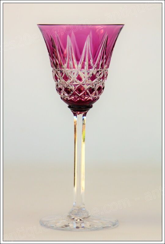 Set of 4 wine glasses from the Rhine Roemer St Louis Crystal model Tarn