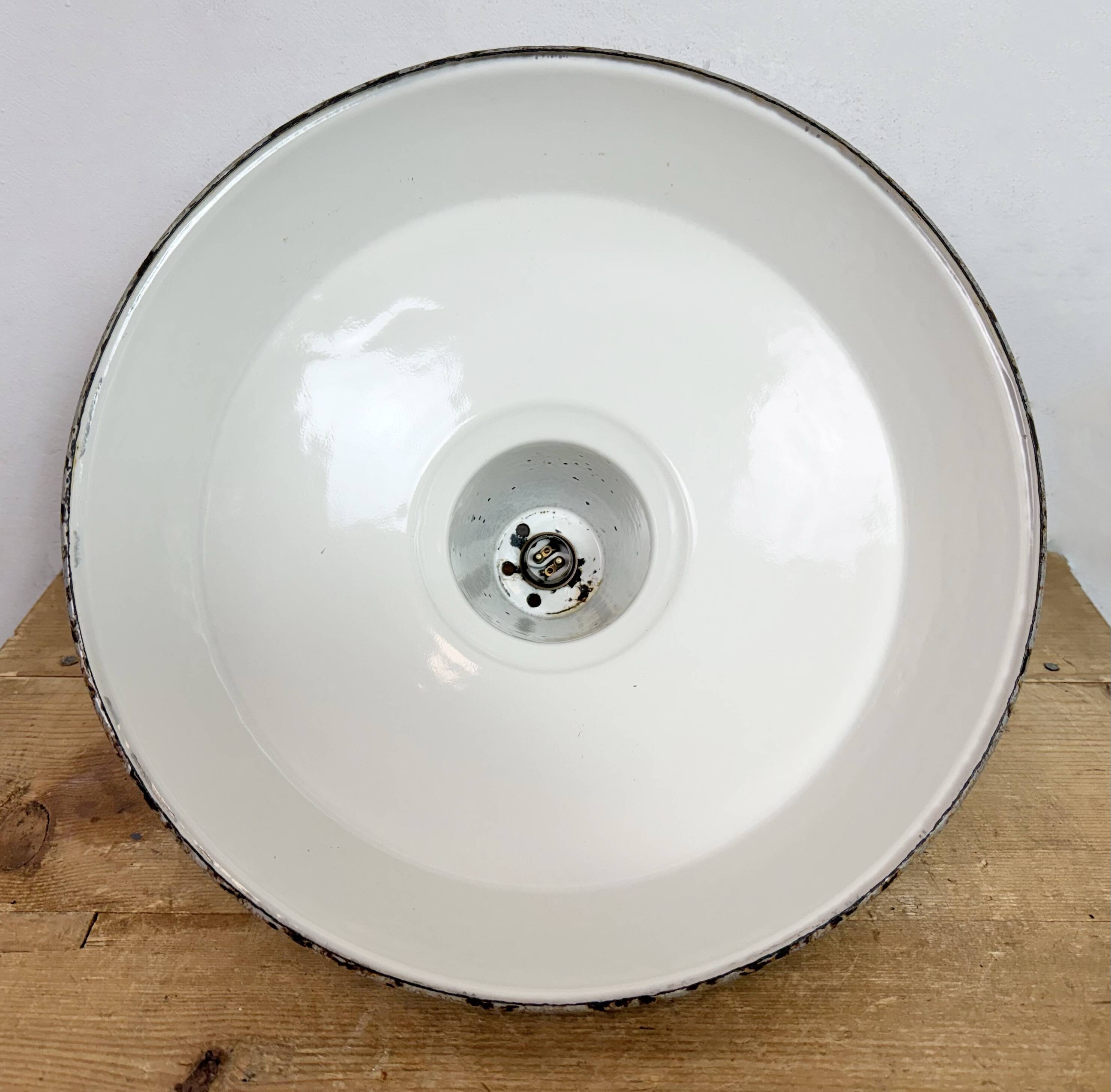 Industrial Grey Enamel Factory Pendant Lamp from Thorlux, 1960s