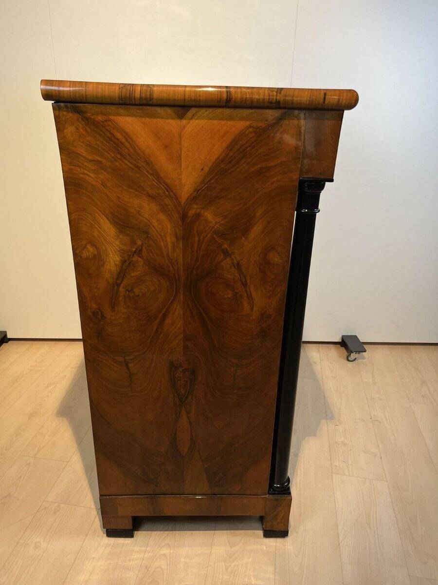 Large Biedermeier Half-Cabinet in Ebonized Walnut, South Germany, 1820