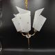 3-light chandelier in brass and plastic, 1960