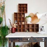 Industrial shelf, antique workshop wooden locker