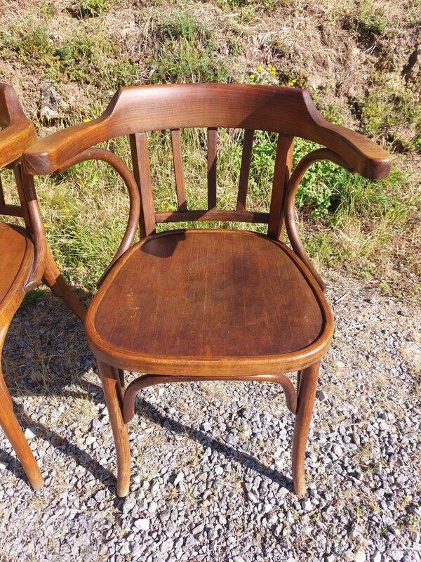 4 Baumann armchairs in bent wood